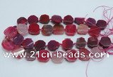 CAG7357 15.5 inches 18*20mm - 20*22mm octagonal dragon veins agate beads