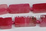 CAG7372 15.5 inches 8*20mm - 10*25mm cuboid dragon veins agate beads