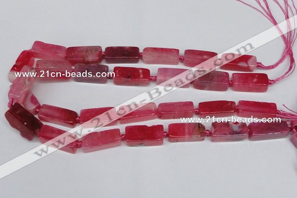 CAG7372 15.5 inches 8*20mm - 10*25mm cuboid dragon veins agate beads