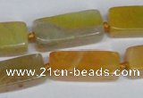 CAG7374 15.5 inches 8*20mm - 10*25mm cuboid dragon veins agate beads