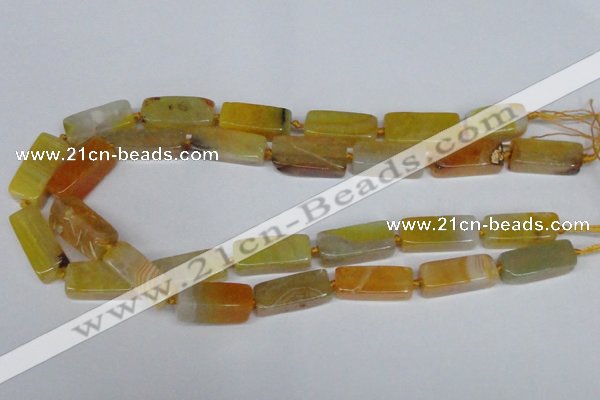 CAG7374 15.5 inches 8*20mm - 10*25mm cuboid dragon veins agate beads