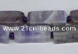 CAG7375 15.5 inches 8*20mm - 10*25mm cuboid dragon veins agate beads