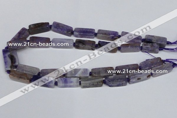 CAG7375 15.5 inches 8*20mm - 10*25mm cuboid dragon veins agate beads