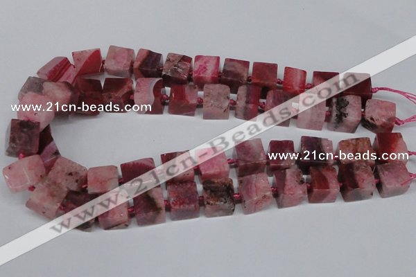 CAG7381 15.5 inches 11*12mm - 13*14mm cube dragon veins agate beads