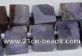 CAG7383 15.5 inches 11*12mm - 13*14mm cube dragon veins agate beads