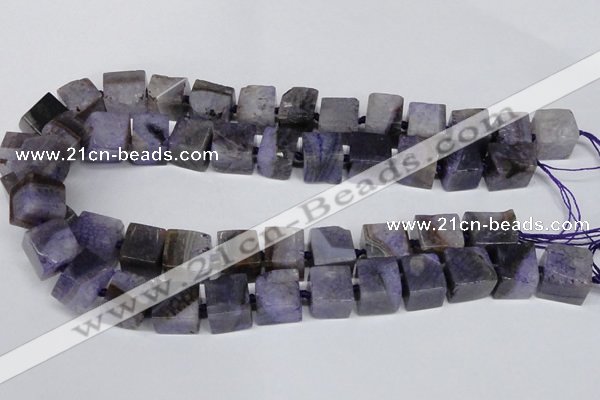 CAG7383 15.5 inches 11*12mm - 13*14mm cube dragon veins agate beads