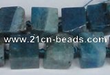 CAG7384 15.5 inches 11*12mm - 13*14mm cube dragon veins agate beads