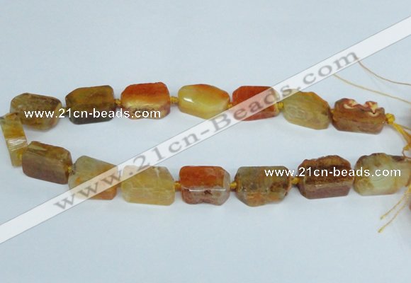 CAG7388 15.5 inches 15*20mm - 18*25mm freeform dragon veins agate beads