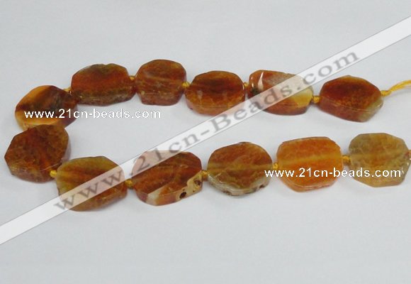 CAG7402 15.5 inches 25*30mm - 30*35mm freeform dragon veins agate beads