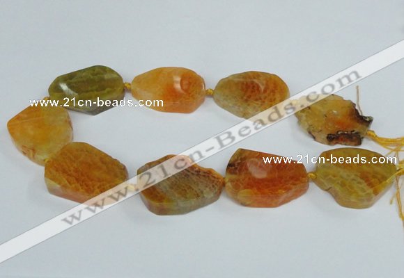 CAG7406 15.5 inches 25*35mm - 30*40mm freeform dragon veins agate beads