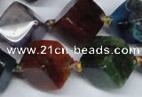 CAG7418 15.5 inches 13*14mm - 14*15mm cube dragon veins agate beads