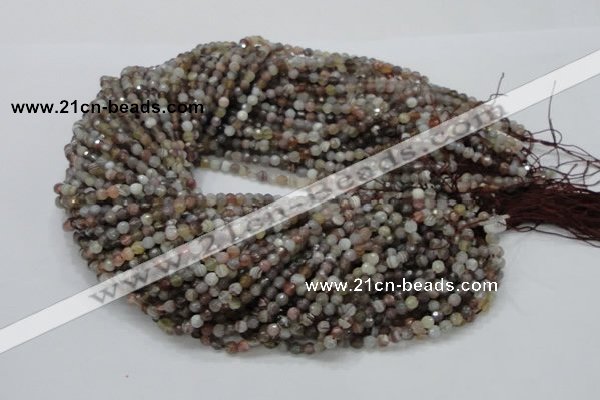 CAG742 15.5 inches 4mm faceted round botswana agate beads wholesale