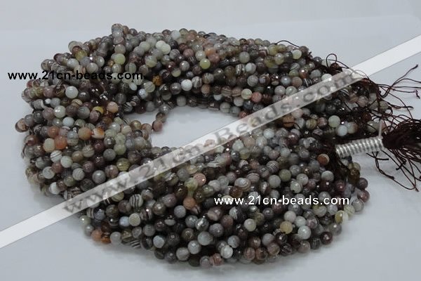 CAG743 15.5 inches 6mm faceted round botswana agate beads wholesale