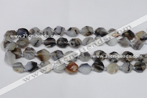 CAG7430 15.5 inches 13*15mm - 15*18mm faceted nuggets Montana agate beads