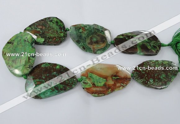 CAG7431 15.5 inches 40*45mm - 45*60mm faceted freeform ocean agate beads