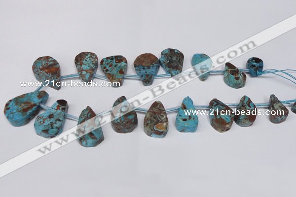 CAG7432 Top drilled 15*20mm - 20*35mm freeform ocean agate beads