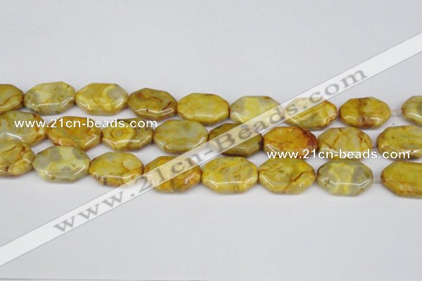 CAG7437 15.5 inches 20*30mm octagonal crazy lace agate beads