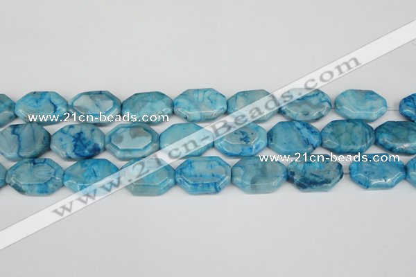 CAG7438 15.5 inches 20*30mm octagonal crazy lace agate beads