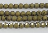 CAG7445 15.5 inches 4mm round plated druzy agate beads wholesale