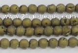 CAG7446 15.5 inches 6mm round plated druzy agate beads wholesale