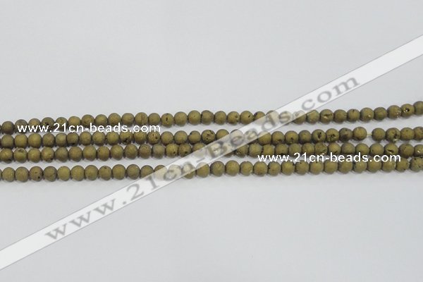 CAG7446 15.5 inches 6mm round plated druzy agate beads wholesale