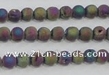 CAG7449 15.5 inches 6mm round plated druzy agate beads wholesale