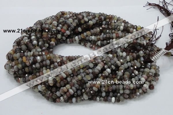 CAG746 15.5 inches 4*6mm faceted rondelle botswana agate beads