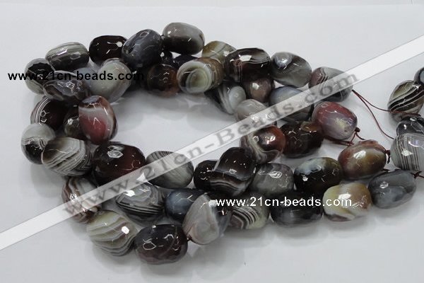 CAG748 15.5 inches 18*25mm faceted egg-shaped botswana agate beads