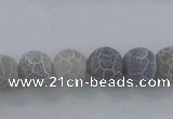 CAG7482 15.5 inches 12mm round frosted agate beads wholesale