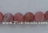 CAG7486 15.5 inches 4mm round frosted agate beads wholesale