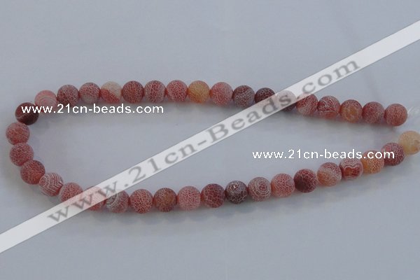 CAG7488 15.5 inches 8mm round frosted agate beads wholesale