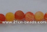 CAG7495 15.5 inches 6mm round frosted agate beads wholesale