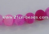 CAG7502 15.5 inches 4mm round frosted agate beads wholesale