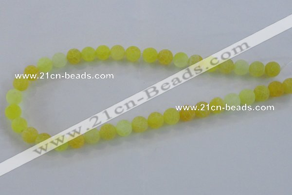 CAG7521 15.5 inches 10mm round frosted agate beads wholesale