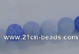 CAG7526 15.5 inches 4mm round frosted agate beads wholesale