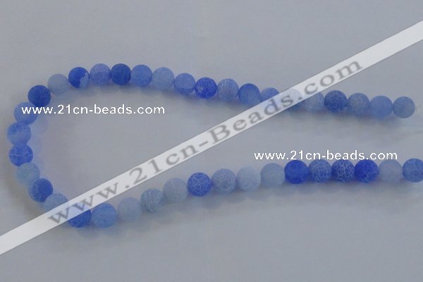 CAG7526 15.5 inches 4mm round frosted agate beads wholesale