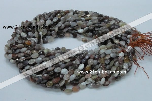 CAG753 15.5 inches 6*8mm faceted oval botswana agate beads