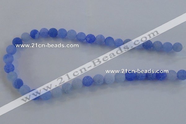 CAG7532 15.5 inches 16mm round frosted agate beads wholesale