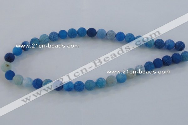 CAG7535 15.5 inches 6mm round frosted agate beads wholesale