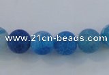 CAG7536 15.5 inches 8mm round frosted agate beads wholesale