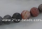 CAG7550 15.5 inches 4mm round frosted agate beads wholesale