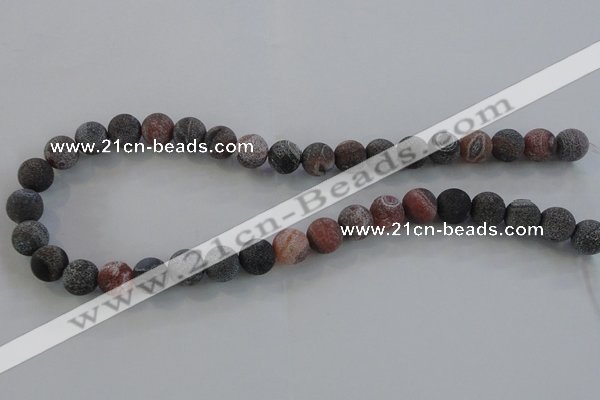 CAG7553 15.5 inches 10mm round frosted agate beads wholesale