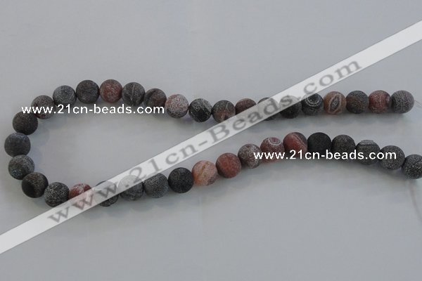 CAG7554 15.5 inches 12mm round frosted agate beads wholesale