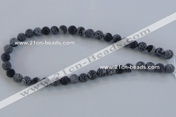 CAG7561 15.5 inches 10mm round frosted agate beads wholesale