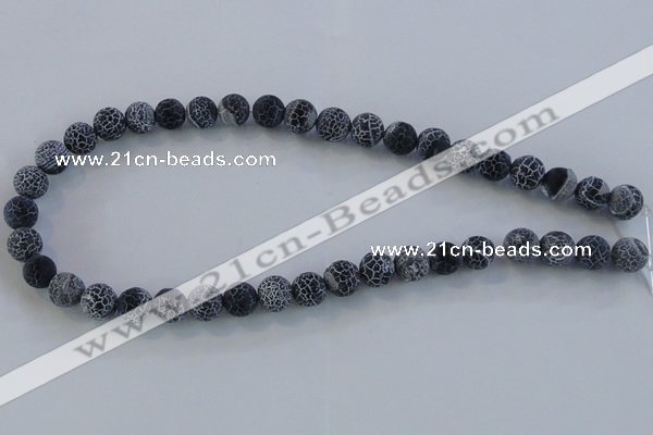 CAG7563 15.5 inches 14mm round frosted agate beads wholesale
