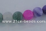 CAG7572 15.5 inches 16mm round frosted agate beads wholesale