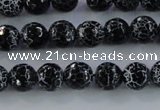 CAG7601 15.5 inches 6mm faceted round frosted agate beads wholesale