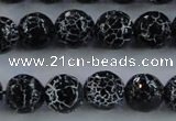 CAG7603 15.5 inches 10mm faceted round frosted agate beads wholesale