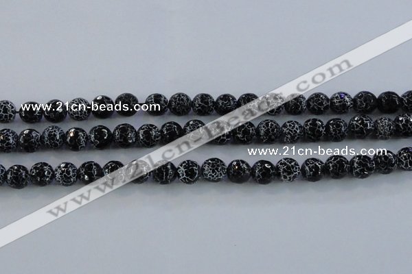 CAG7603 15.5 inches 10mm faceted round frosted agate beads wholesale