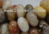 CAG770 15.5 inches 10*16mm rondelle yellow agate gemstone beads